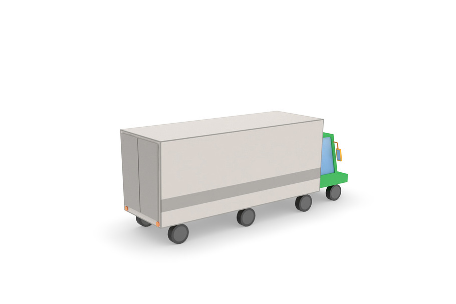 Truck lorry vehicle low poly simple in Vehicles - product preview 4