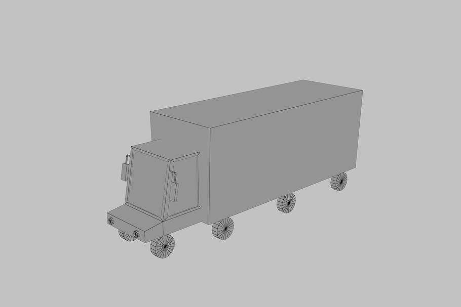 Truck lorry vehicle low poly simple in Vehicles - product preview 6