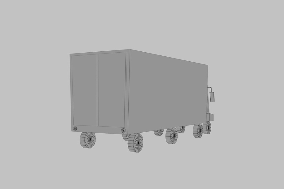 Truck lorry vehicle low poly simple in Vehicles - product preview 7