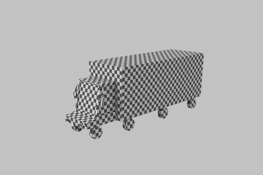 Truck lorry vehicle low poly simple in Vehicles - product preview 8