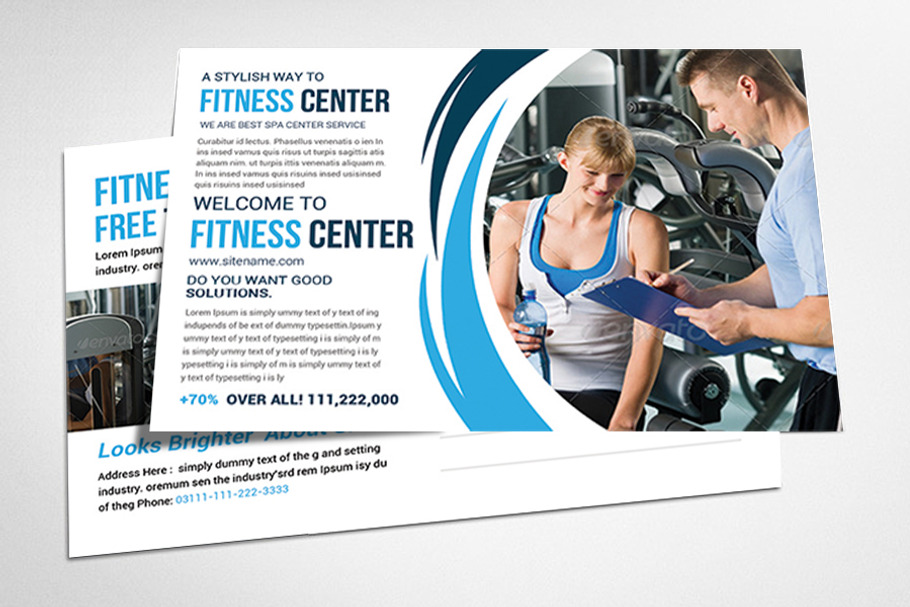 Health Fitness Postcard Psd