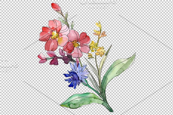 Wildflowers the beauty Watercolor in Illustrations - product preview 1