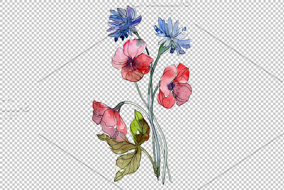 Wildflowers the beauty Watercolor in Illustrations - product preview 3