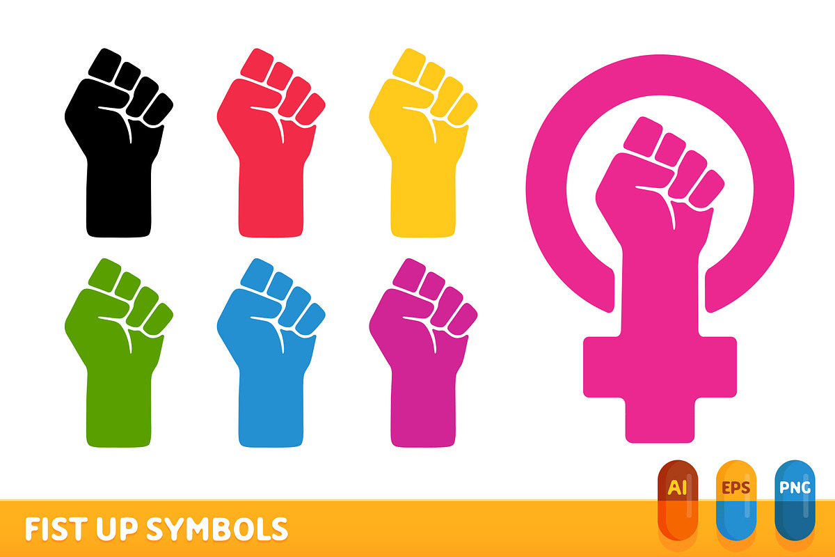 Fist Up Symbols in Icons - product preview 8