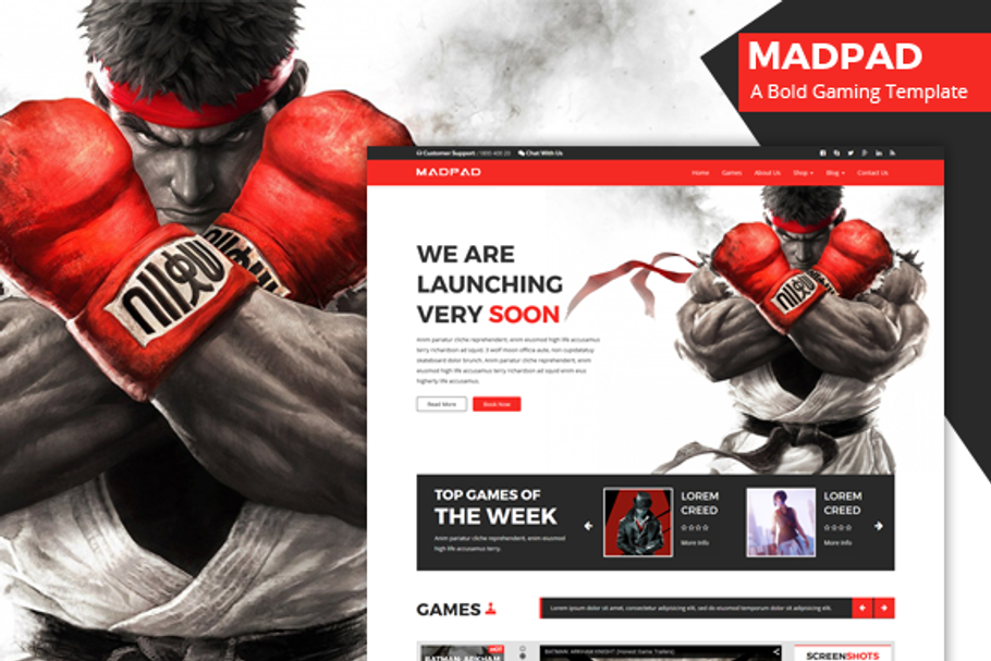 Madpad - A Bold Gaming Template in Bootstrap Themes - product preview 8