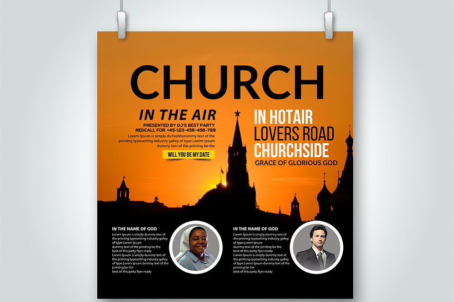 Church Flyer Template/ Square Shape in Flyer Templates - product preview 8