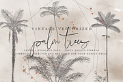 VintageVectorized-Palm Trees Clipart