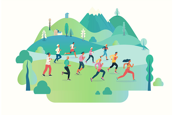 Marathon race illustrations in Illustrations - product preview 4