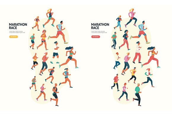 Marathon race illustrations in Illustrations - product preview 5