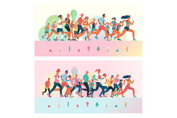 Marathon race illustrations in Illustrations - product preview 6