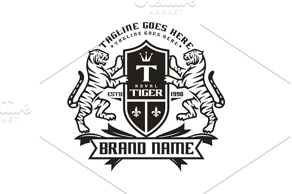 Crest Tiger in Logo Templates - product preview 1