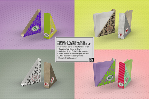 Napkin Holder Packaging MockUp in Branding Mockups - product preview 1