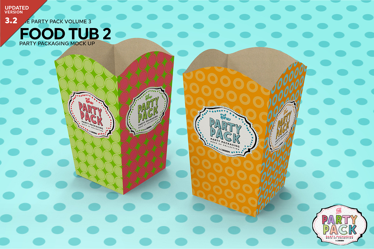 Paper Food Tub Packaging Mockup in Branding Mockups - product preview 8