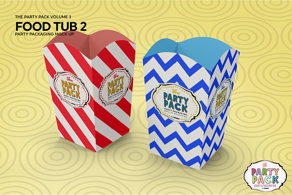 Paper Food Tub Packaging Mockup in Branding Mockups - product preview 2