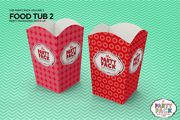 Paper Food Tub Packaging Mockup in Branding Mockups - product preview 4
