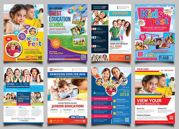 Kids Summer Camp Flyers Bundle in Flyer Templates - product preview 1