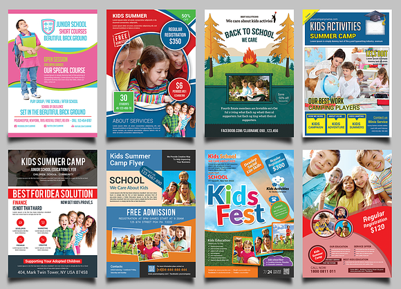 Kids Summer Camp Flyers Bundle in Flyer Templates - product preview 2