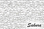 Sakura seamless patterns