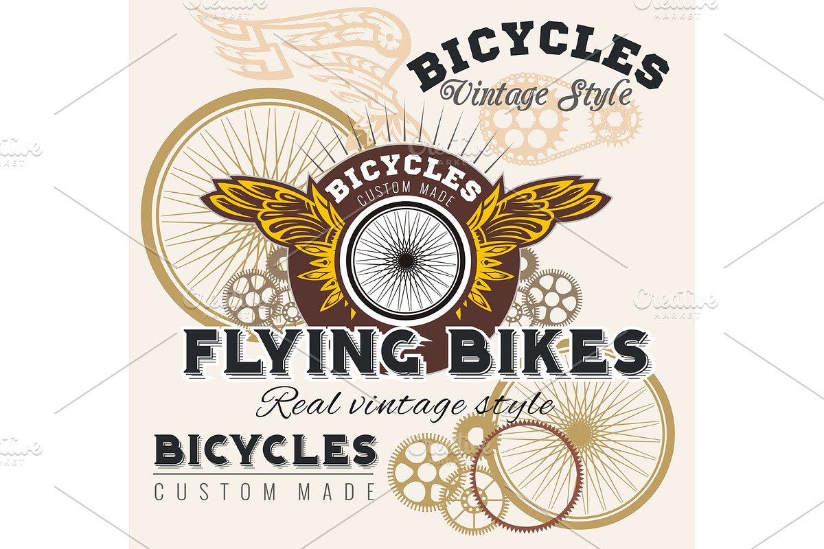 Vintage elements with Bicycle label in Illustrations - product preview 8