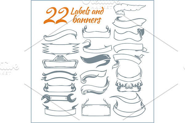 Lables and rbanners - vector set.