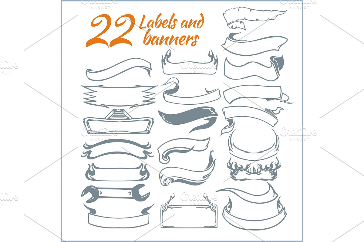 Lables and rbanners - vector set. in Illustrations - product preview 8