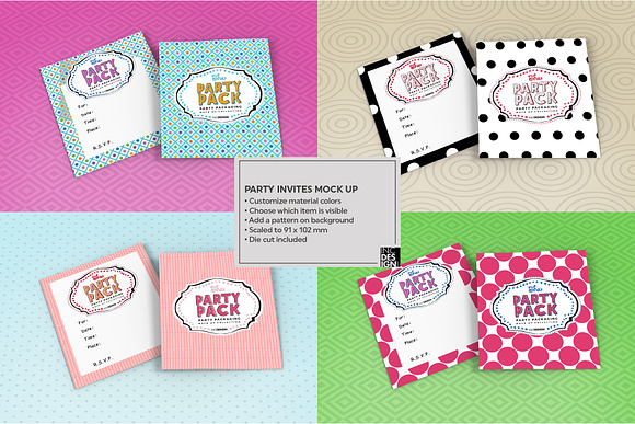 Party Invitation Mockup in Branding Mockups - product preview 1