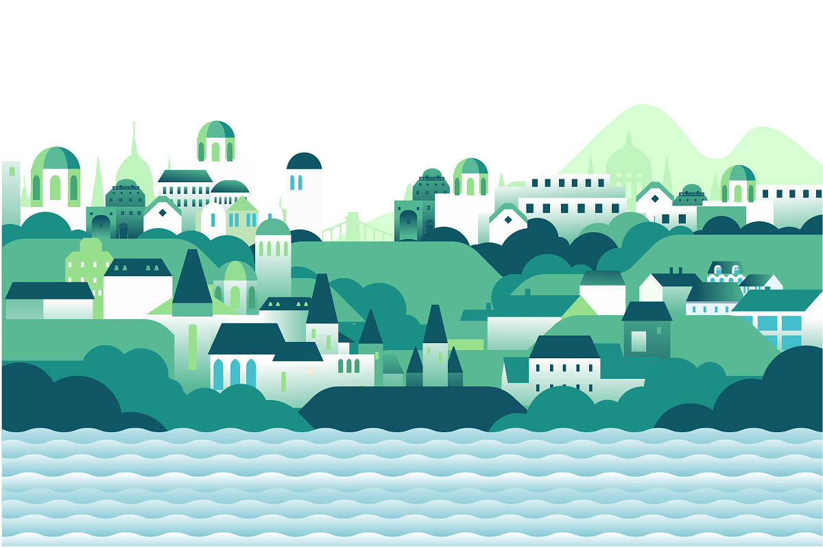 green coast of the city of Italy in Illustrations - product preview 8