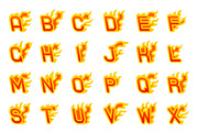 Fiery a to z letters burning abc