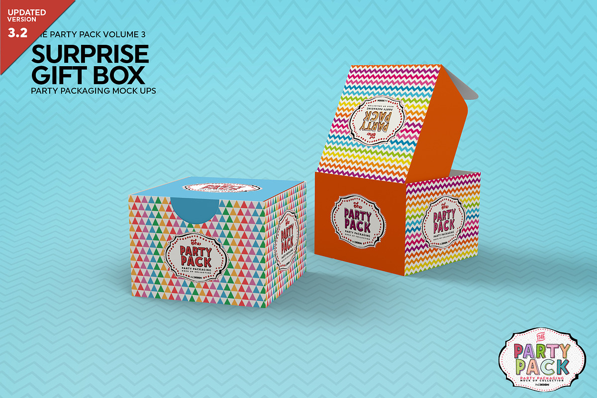 Surprise Gift Box Packaging Mockup in Branding Mockups - product preview 8