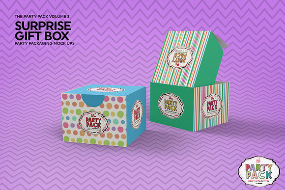 Surprise Gift Box Packaging Mockup in Branding Mockups - product preview 3