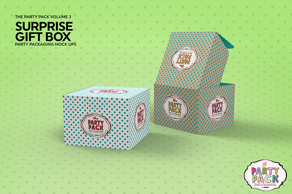 Surprise Gift Box Packaging Mockup in Branding Mockups - product preview 4