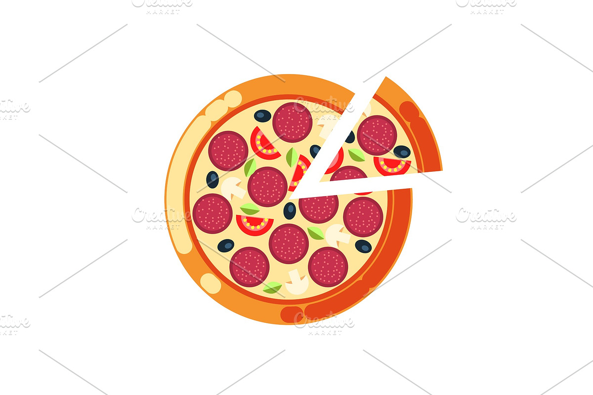 Pizza Slice, Pizzeria Italian Food in Illustrations - product preview 8
