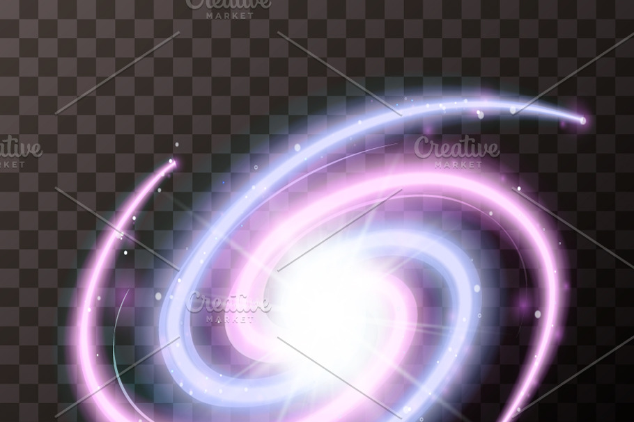 Bright spiral galactic with stars in Objects - product preview 8