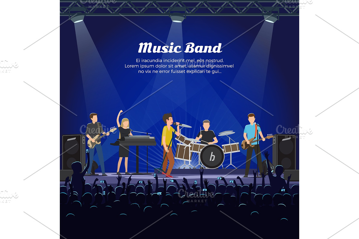 Music Band Concert People Playing on in Illustrations - product preview 8