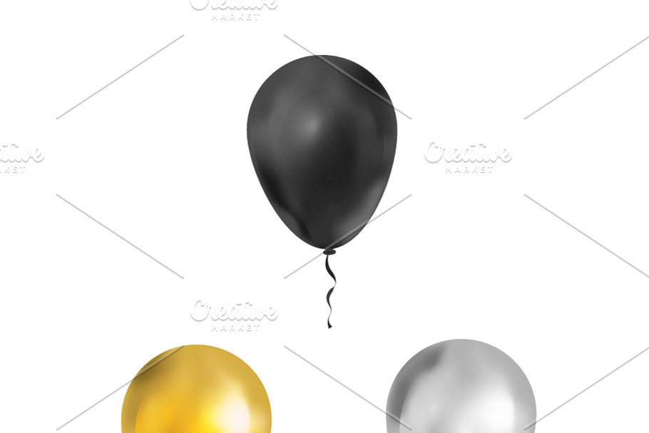 Set of bright luxury balloons in Objects - product preview 8