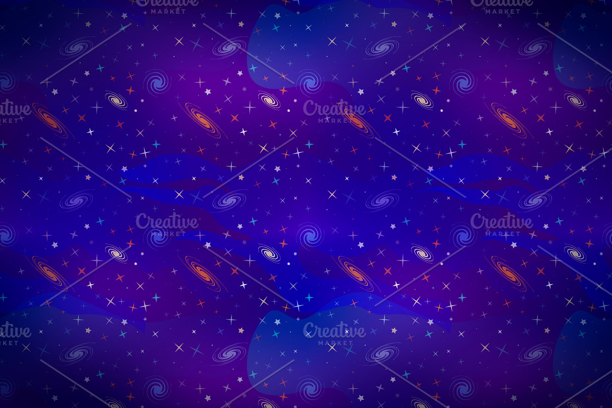 Wide cartoon deep space background in Illustrations - product preview 8