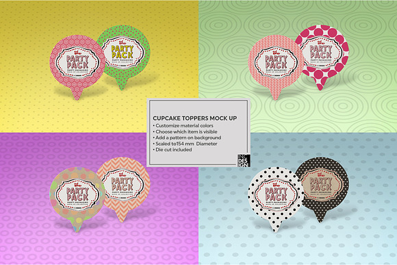 Cupcake Toppers Packaging Mockup in Branding Mockups - product preview 1