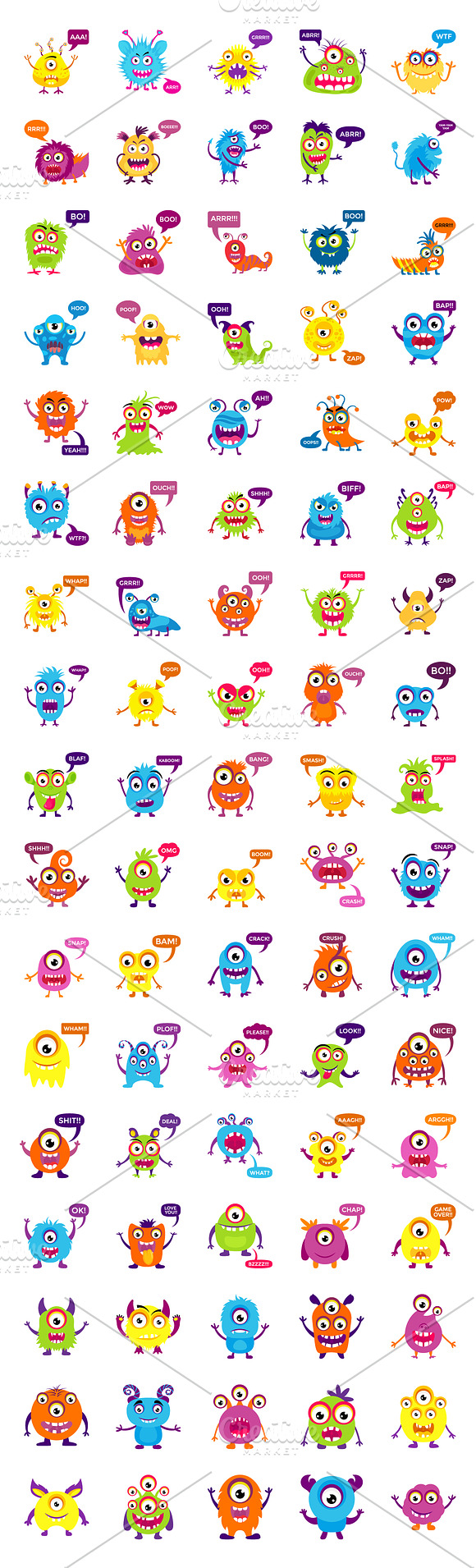 85 Flat Monster Vector Icons in Icons - product preview 1