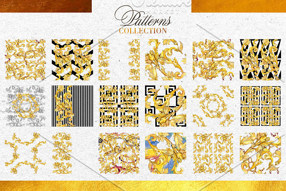 Gold monograms Watercolor png in Illustrations - product preview 3