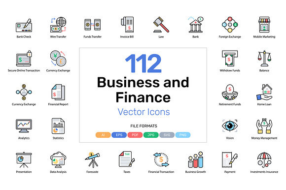 112 Business and Finance Icons in Icons - product preview 3