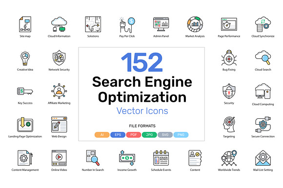 152 Search Engine Optimization Icons in Icons - product preview 4