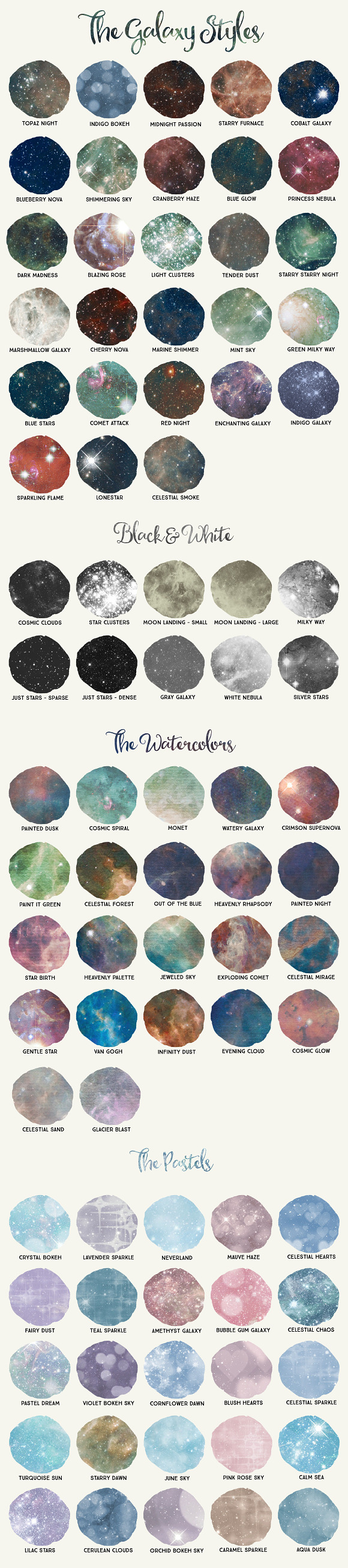 Galaxy Design Kit for Illustrator in Photoshop Color Palettes - product preview 2