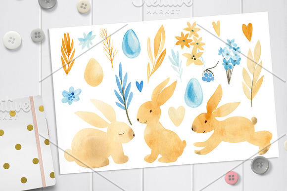 Easter watercolor in Illustrations - product preview 5