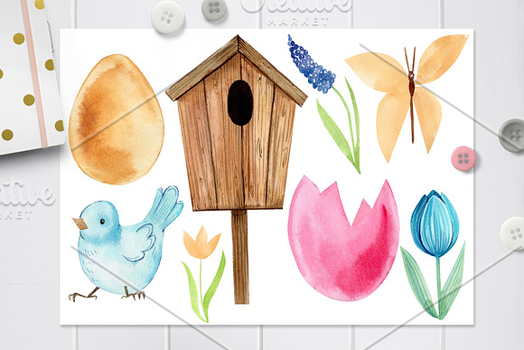 Easter watercolor in Illustrations - product preview 10