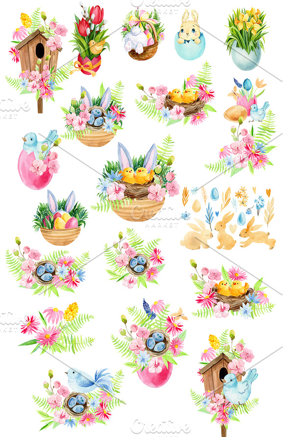 Easter watercolor in Illustrations - product preview 11