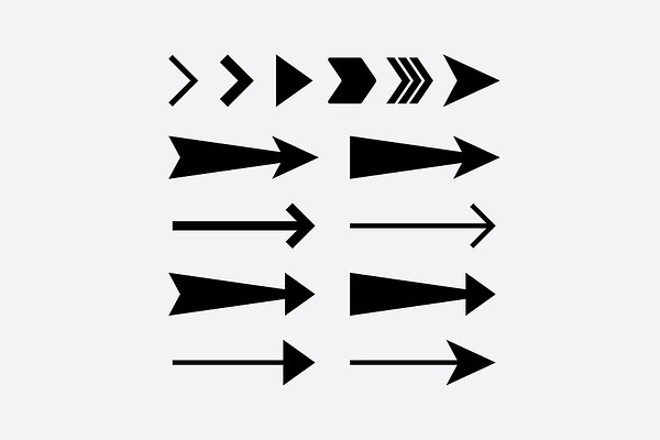 Collection of black vector arrows.