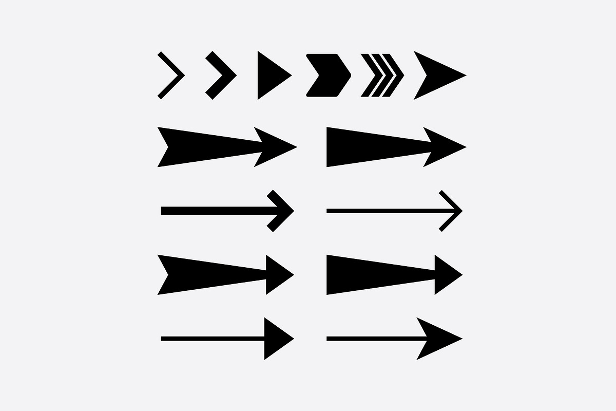 Collection of black vector arrows. in Icons - product preview 8