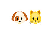 Vector animals emoji emoticons.