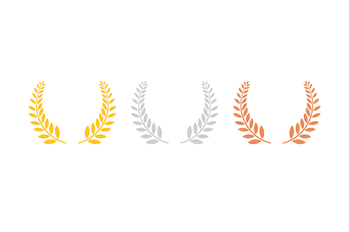 Wheat wreath award vector set in Icons - product preview 8