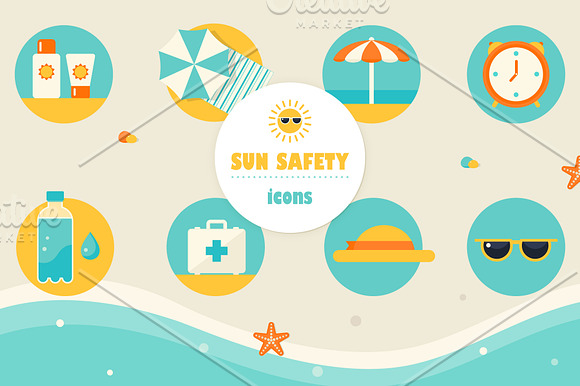 Sun Safety Infographics Elements in Illustrations - product preview 3